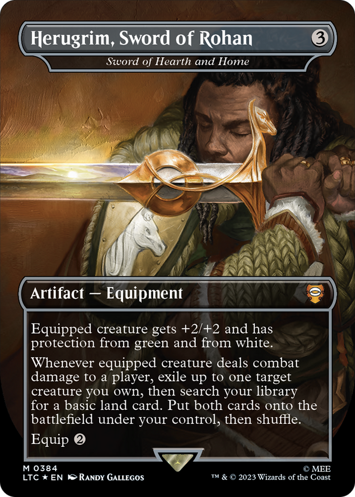 Sword of Hearth and Home - Herugrim, Sword of Rohan (Surge Foil Realms and Relics) [The Lord of the Rings: Tales of Middle-Earth Commander]